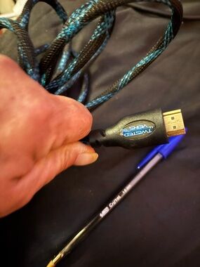 Twisted Black & Blue Braided HDMI Cable - Twisted